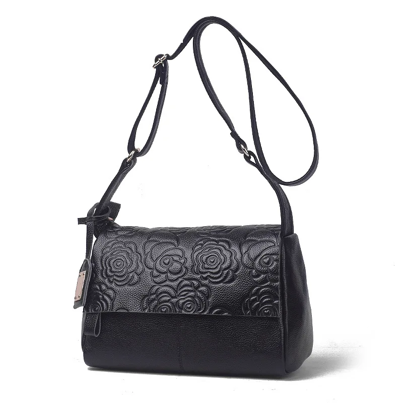 

2019 New Famous Designer Genuine Leather Women Purse and Handbags High Quality Solid Embossing Shoulder Messenger Bags
