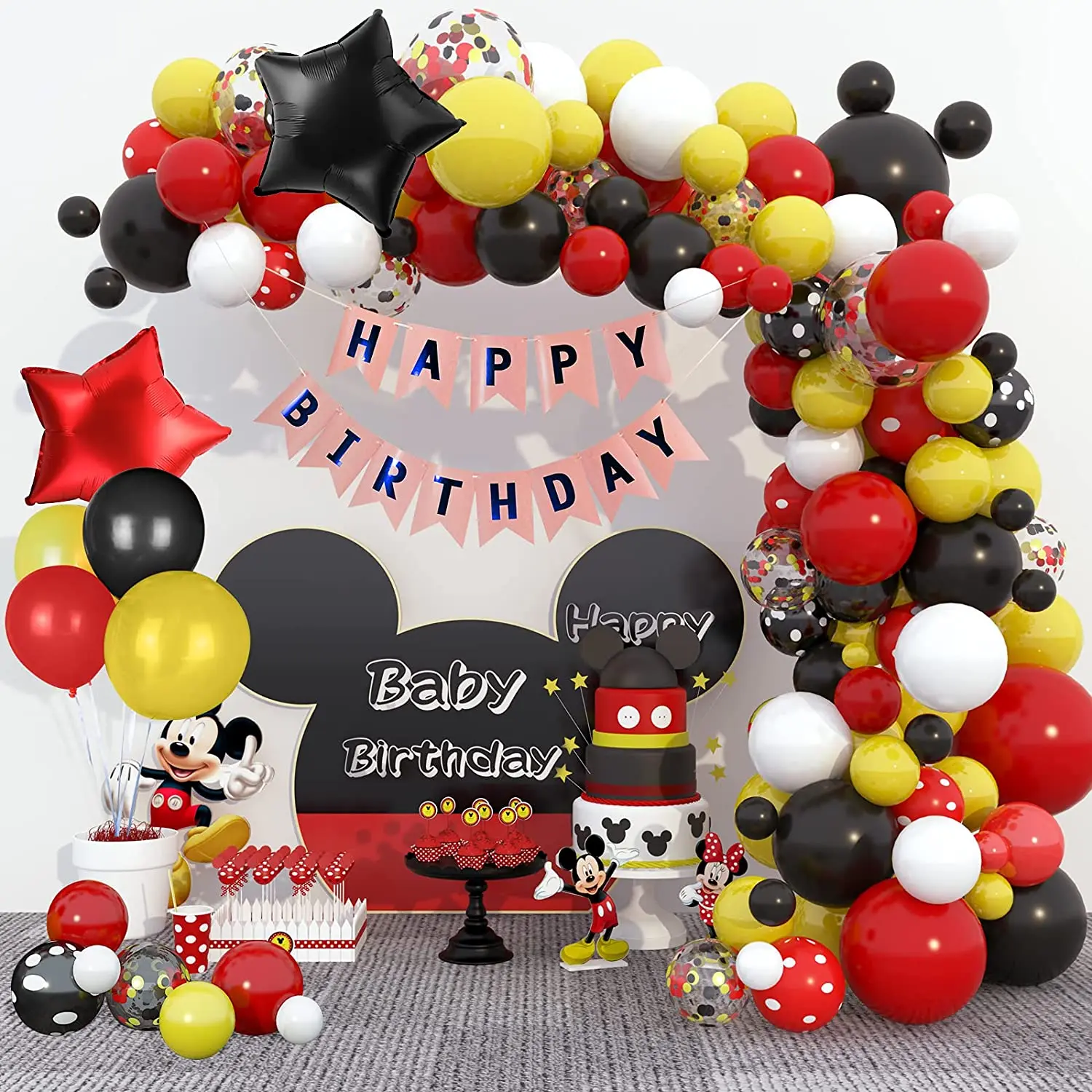116 Disney Mickey Mouse Ballonnen Boog Guirlande Kit Voor Jongens Baby Shower Verjaardag Anniversary Party Achtergrond Decoraties - AliExpress