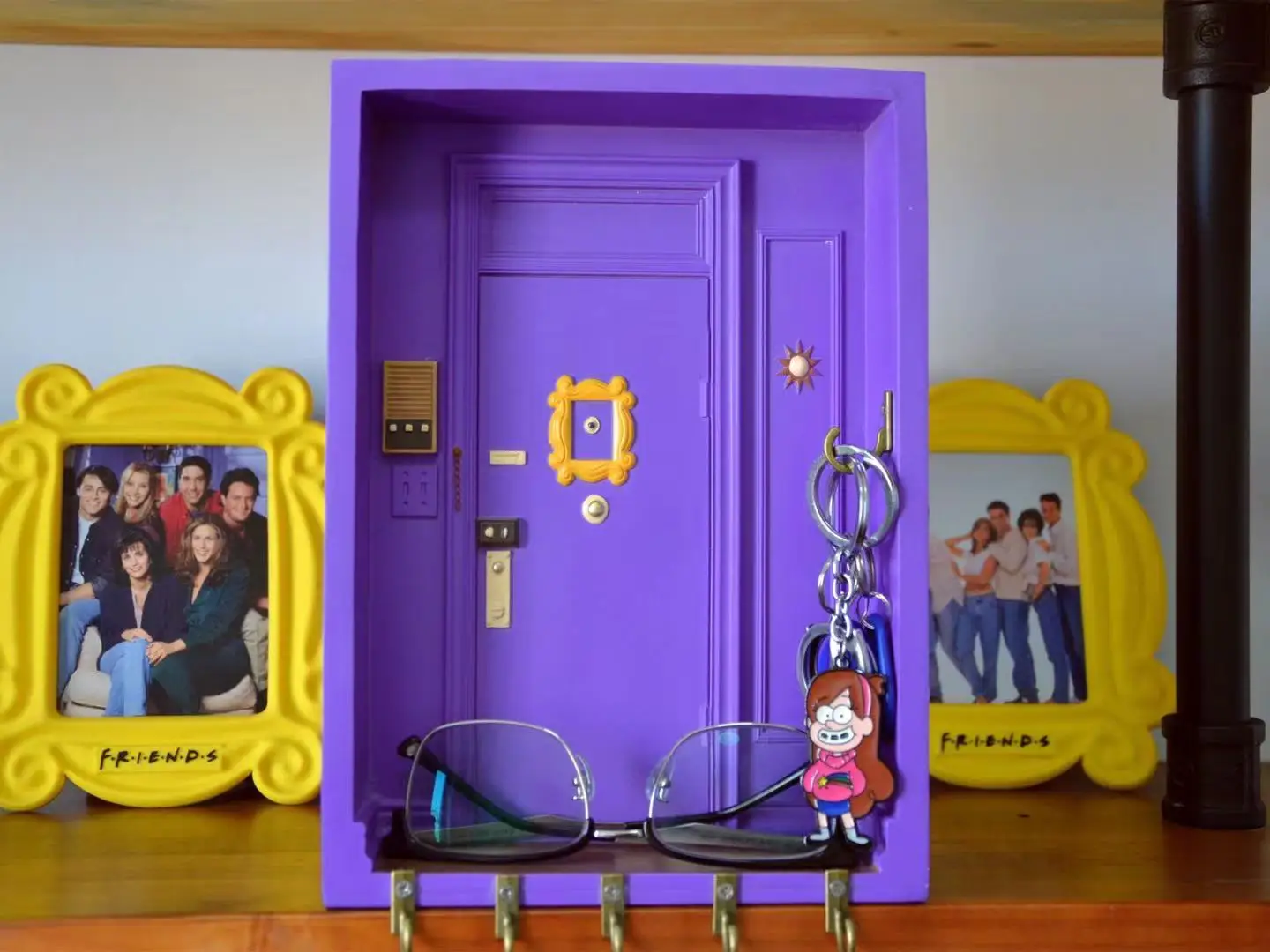 

Rack Storage TV Show Friends Key Holder Monica's Door Key Rack Home Decor Friends Purple Box Wall Decor Decorative Room Rack