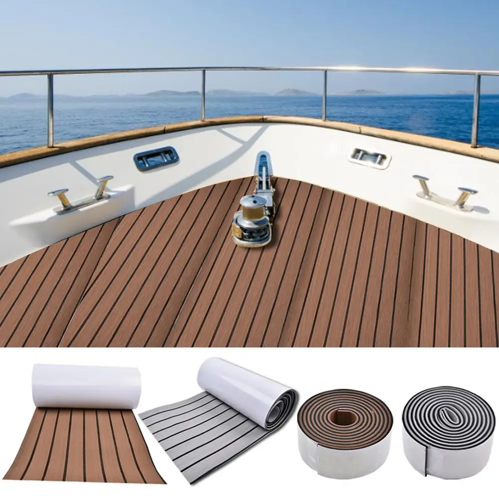 

1 Roll Self-Adhesive EVA Foam Boat Yacht RV Caravan Marine Flooring Faux Teak Boat Decking Sheet Floor Non-slip mat