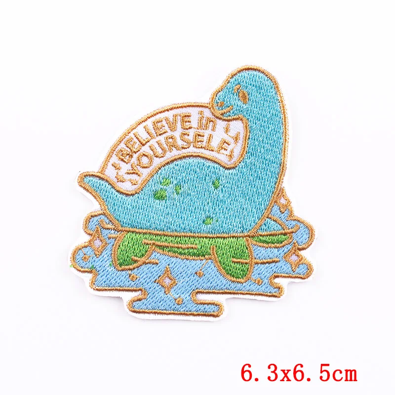 Cute Dinosaur Embroidered Patches On Clothes Kids Applique Iron On Cartoon Animal Patch Clothing Thermoadhesive Patches Badges