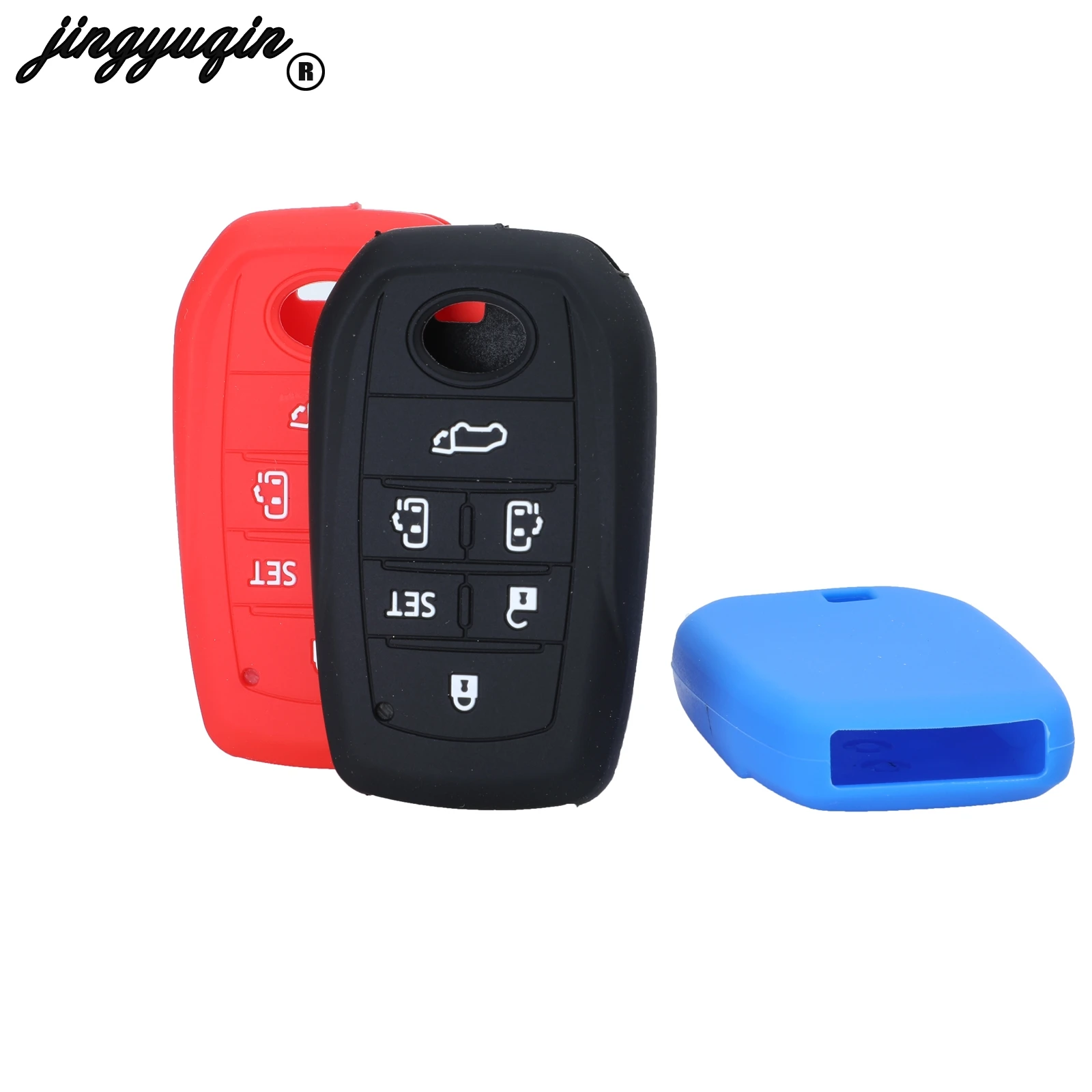 jingyuqin Silicone Car Key Case For Toyota Vellfire Alphard 30 Series Previa Tarago Cover Remote Fob Shell 6 Buttons skin | Автомобили и