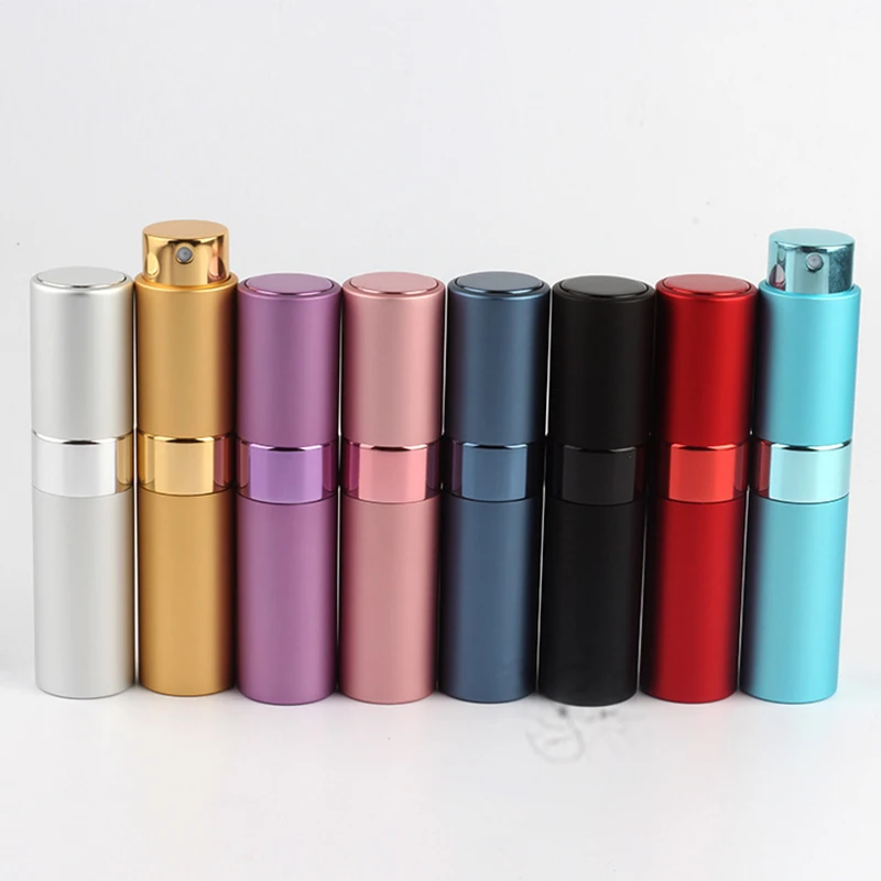 

8ml Portable Mini Aluminum Pump Sprayer Bottles Refillable Perfume Atomizer Empty Cosmetic Containers For Travel