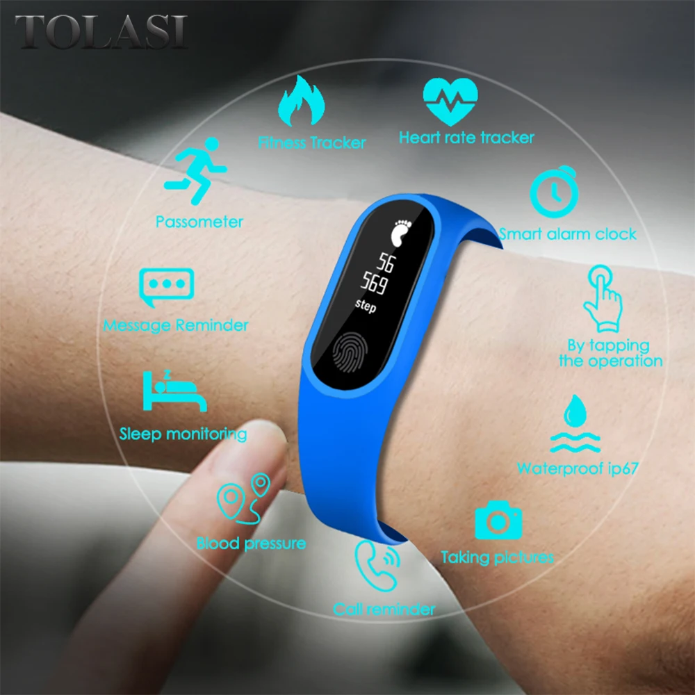 

Hot M2 Smart Band Wristband Health Heart rate/Blood/Pressure/Heart Rate Monitor/Pedometer Sports Bracelet smart Bracelet