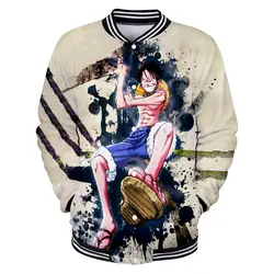 Модная уличная мужская бейсбольная куртка, одна деталь, Луффи, 3D принт, Мужская и Женская бейсбольная одежда, женская зимняя спортивная
