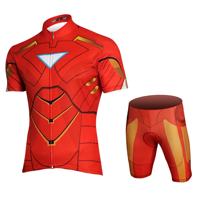 Marvel мстители супергерой Велоспорт Джерси IronMan велосипедная одежда костюм Велосипедное Джерси велосипедные комплекты велосипедные шорты Джерси набор