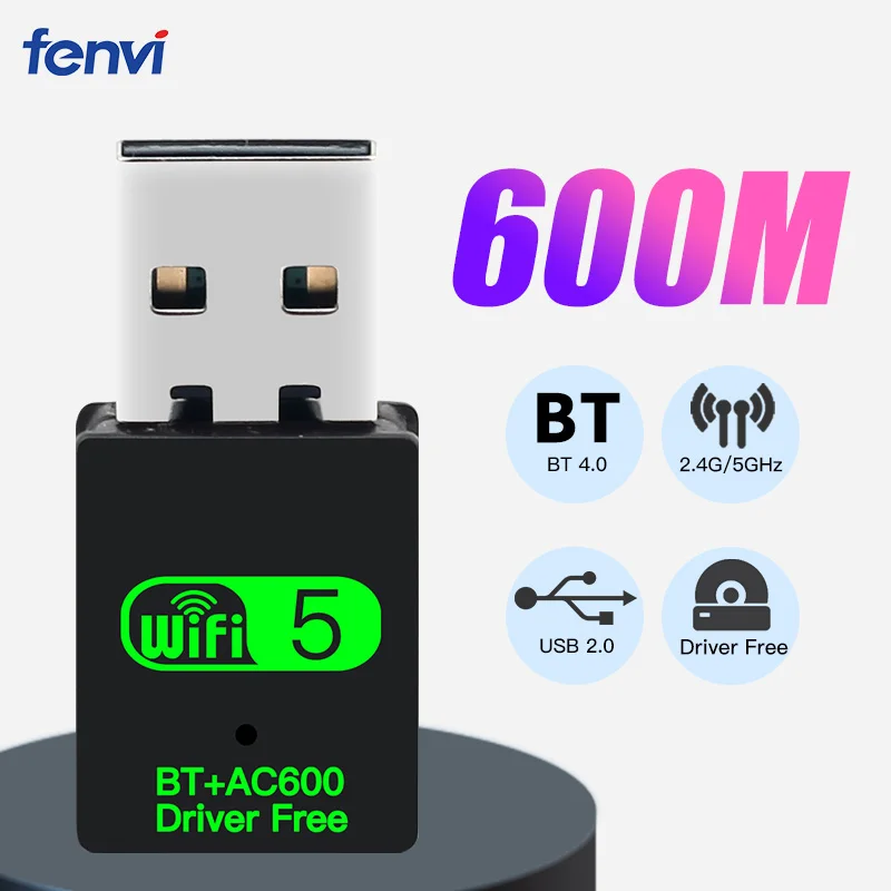 i dag mørk Øde Fenvi Usb Wifi Bluetooth Adapter 600mbps 2.4g 5ghz Wi-fi Antenna Dual Band  802.11ac Mini Wireless Computer Network Card Receiver - Network Cards -  AliExpress