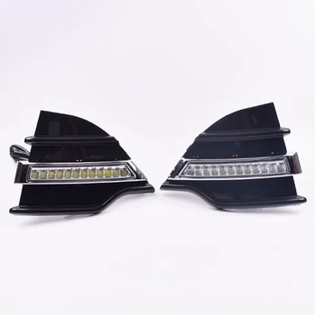 

12V Car LED DRL Daytime Running Lights fog lamp for FORD Kuga Escape 2013 2014 2015 Turn Signal Light and dimming style Relay