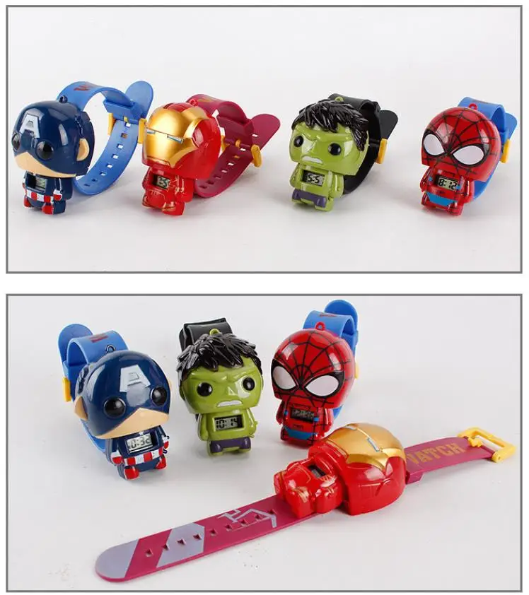 Электронная детская игрушка часы marvel Мстители Человек-паук Халк Железный человек Черепашки Ниндзя Коллекционная Фигурка модель игрушки Дети Brinquedo