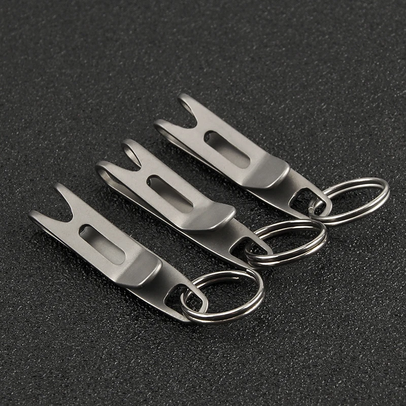 Key Ring 1PC Titanium Clasp Titanium Alloy Outdoor EDC Tool Buckle Hook