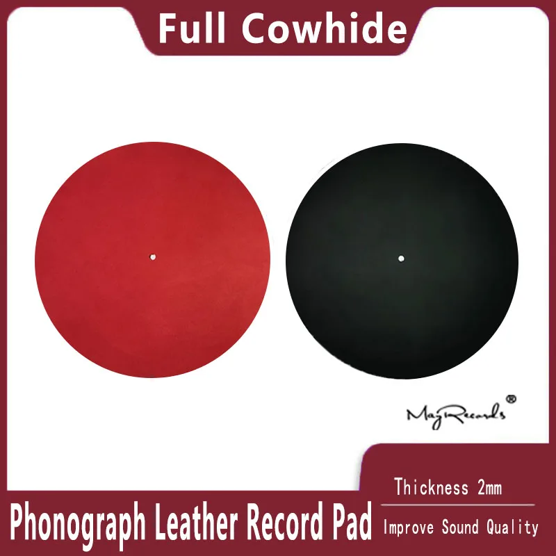 1pc 12'' Full Cowhide Antistatic Record Pad Lp Vinyl Turntable Record