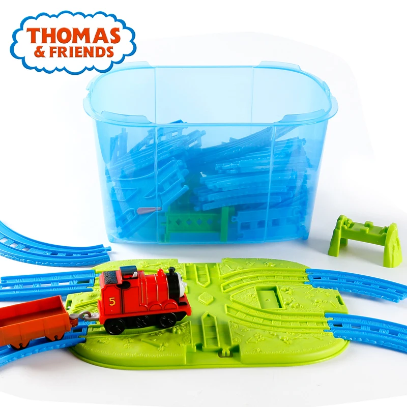 Томас и Друзья железная дорога строительство трек литые игрушки поезд автомобиль с ящиком для хранения легко играть длинный размер поезд трек DPK71 для ребенка