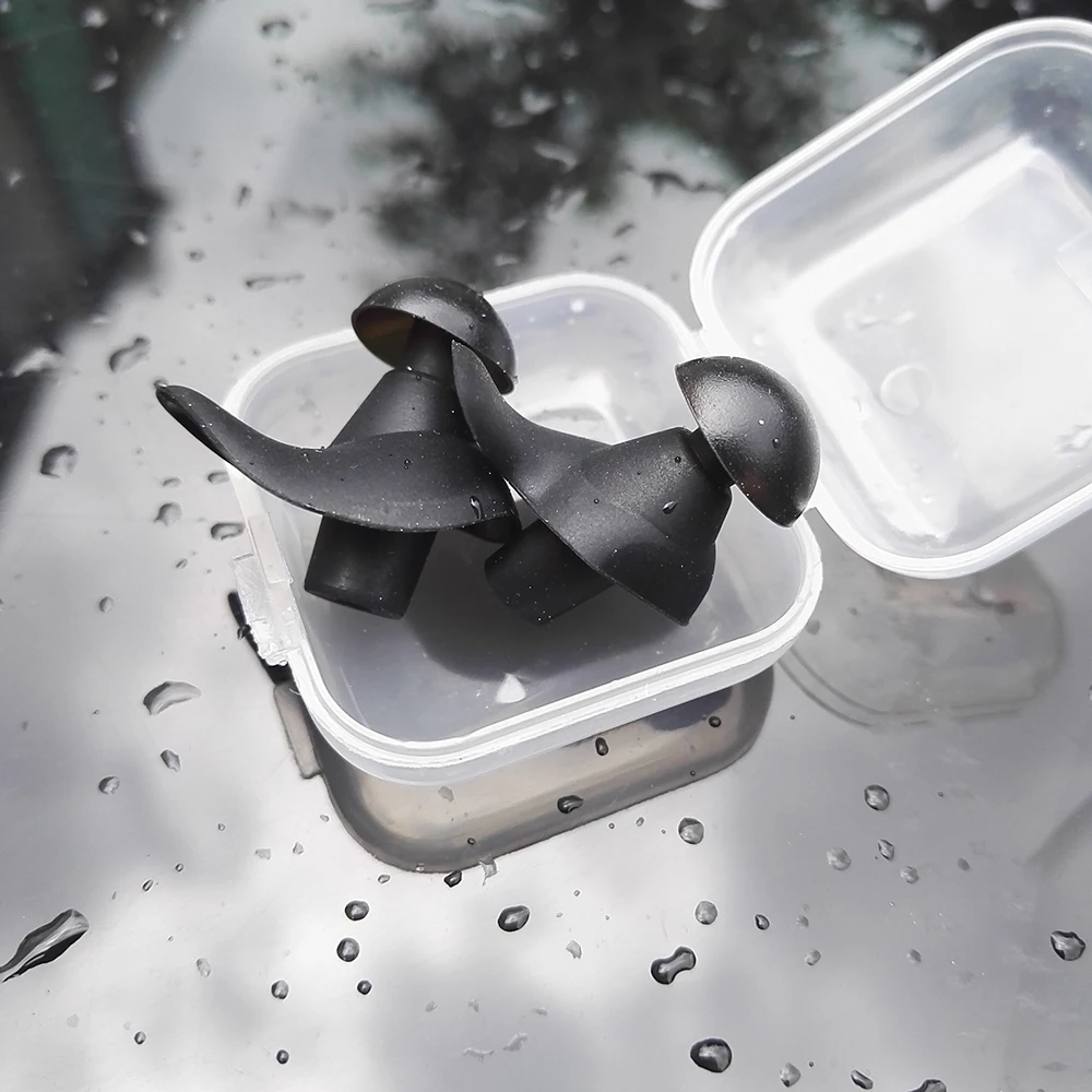

1 pair Waterproof Soft Swimming Earplugs Nose Clip Case Protective Prevent Water Protection Ear Plug Soft Silicone Swim