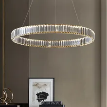 Plafonnier LED circulaire en cristal de luxe, design moderne, haut de gamme, luminaire décoratif d'intérieur, idéal pour un salon, une chambre à coucher ou une salle à manger