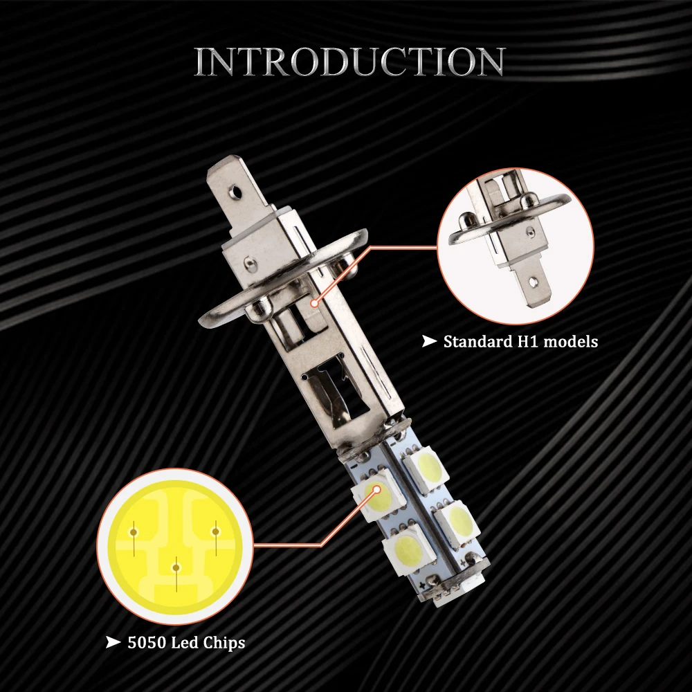 YM E-ярко-10 шт./партия H1 H3 5050 9 SMD 9 светодиодный s Противотуманные фары Дневные Фары Светильник светодиодный лампы головной светильник противотуманная фара, работающего на постоянном токе 12 В в белый день светильник s