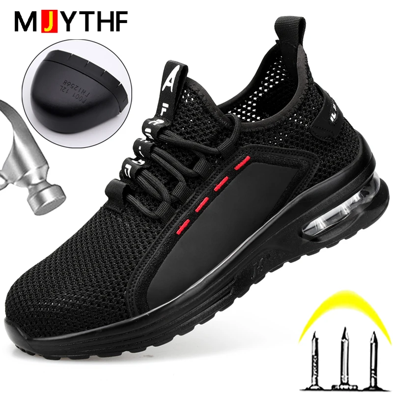 

MJYTHF Breathable Mesh Work Safety Shoes For Men Women Work Sneakers Steel Toe Cap Indestructible Shoes Puncture-Proof boots