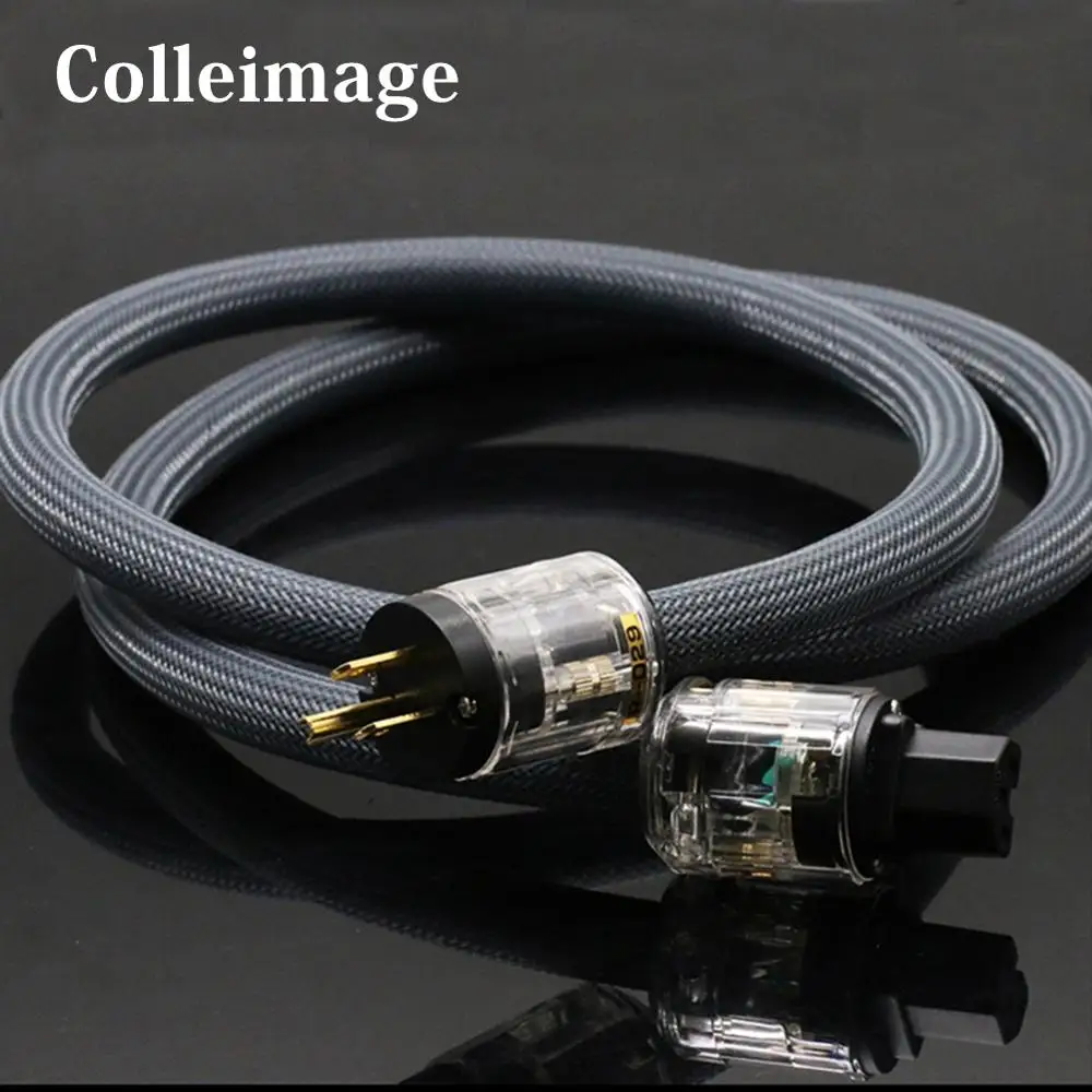 

Colleimage 4N OFC Copper Hifi Audio US/EU Power Cord Pure Copper Acoustics Power Cable With P-029/P-029E power plug Connector