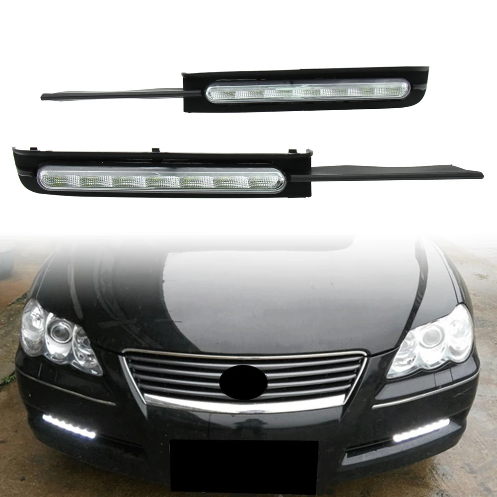 

Car White LED Daytime Running Lights DRL For Toyota REIZ Mark X 2005 2006 2007 2008 2009 Right + Left 1Pair Front Bumper Lamp