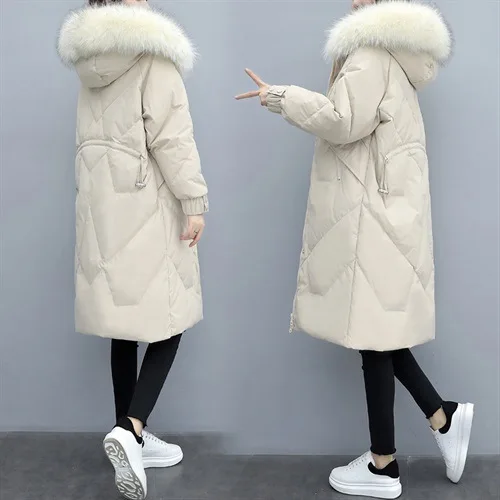 

Over-the-Knee Mid-length Thick down Jacket Cotton-padded Clothes Women's 2018 Winter New Style Dongdaemun CHIC Large Fur Collar