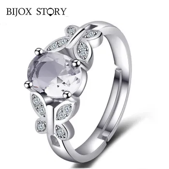 

BIJOX STORY Trendy 925 Silver Jewelry Ring with Ruby Zircon Gemstone Butterfly Shape Ring for Women Wedding Party Gift size 6-10