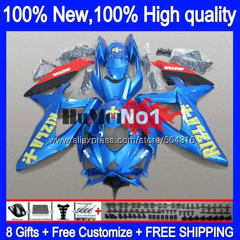 Корпус для SUZUKI GSXR-750 GSXR600 GSX-R750 2008 2009 2010 17MC. 129 GSXR-600 K8 GSXR750 GSXR 600 750 08 09 10 белый глянцевый обтекатель