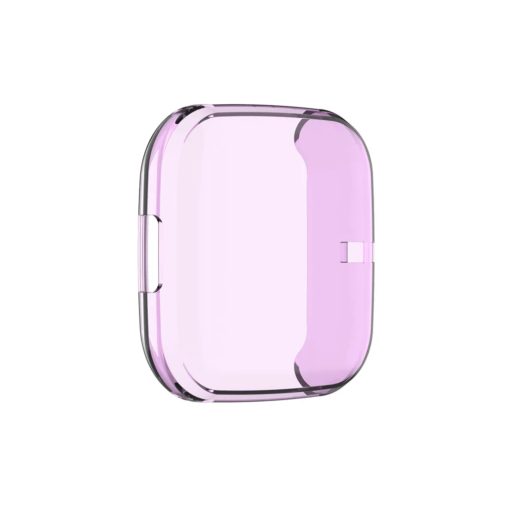 purple Мягкий ТПУ протектор 360 градусов защитный чехол для Fitbit Versa 2 Band Спорт Мода покрытие аксессуары экран защитный чехол - Цвет: purple