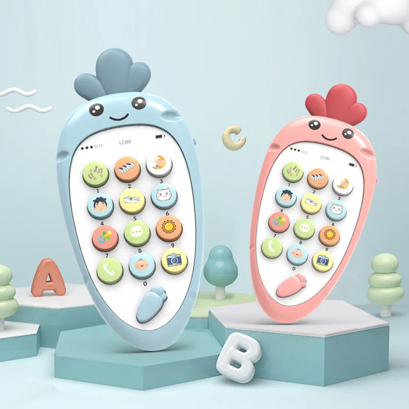 Электронная игрушка мультфильм телефон детский мобильный телефон Обучающие игрушки музыка ребенок младенец Прорезыватель телефон