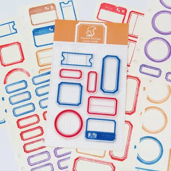 

square round label frame clear stamp transparent rubber stamps planner notebook decorative hobby craft stamp