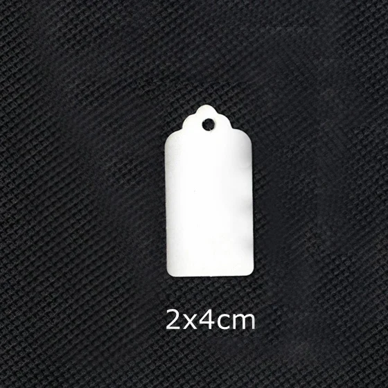 2x4cm White Kraft Gift Tags Scalloped Edge Wedding Party Paper Tag Price Label Hang Tag 100pcs/lot - Цвет: 2x4cm White