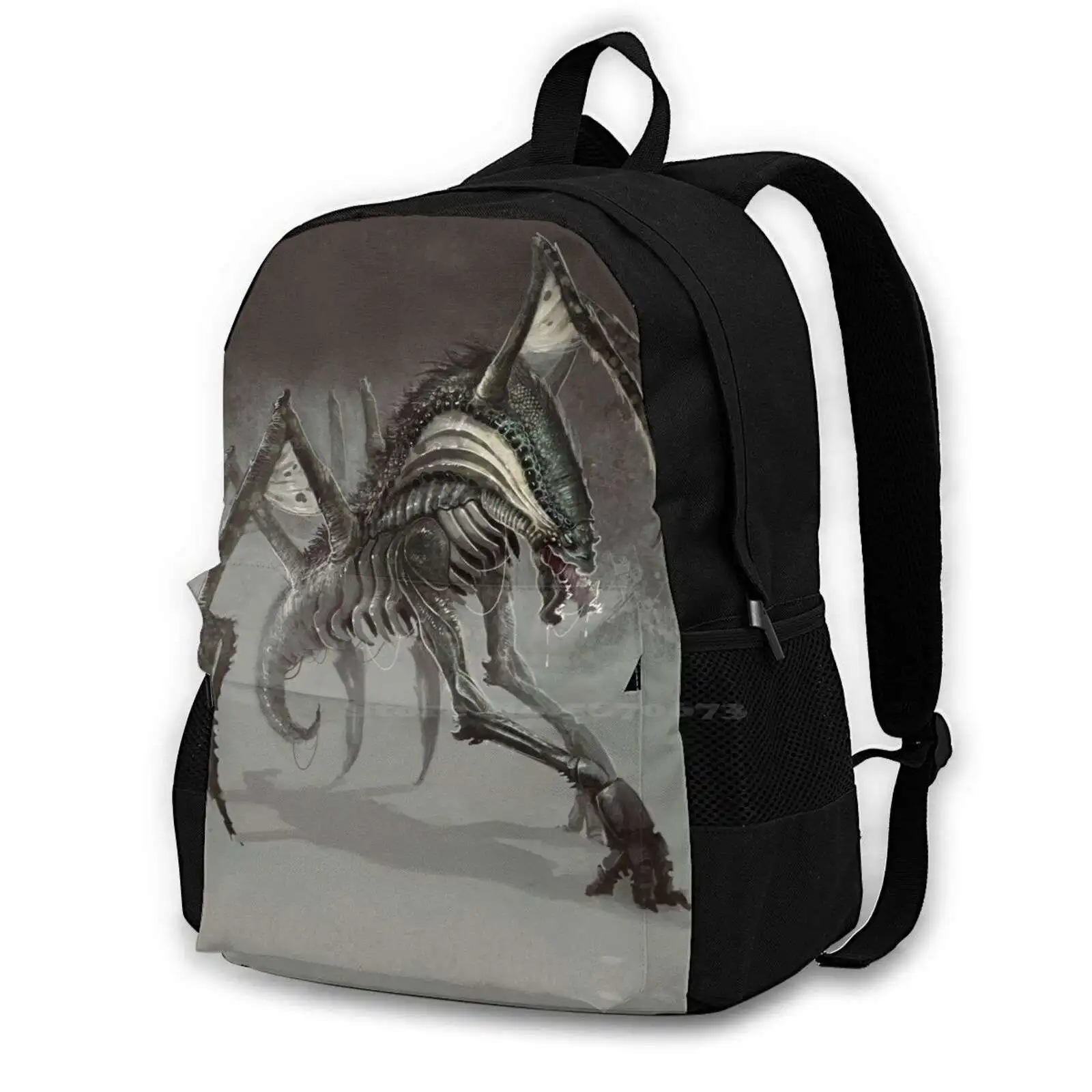 

Рюкзак с инопланетянином вторжением для студентов, школьный дорожный портфель для ноутбука, инопланетянин, монстр, концепция страшного существа, инопланетянин зерг