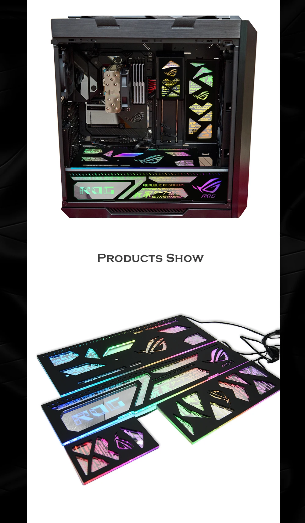 Fans & Coolings RGB PC Case Lighting Panel 4 In 1 For ASUS ROG Strix Helios Symphony,LED Light