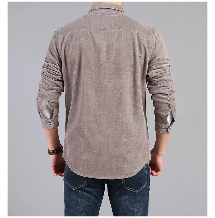 

Autumn Winter Men Shirt Cotton Long Sleeve Camisa Masculina Chemise Homme Corduroy Shirts Men 2020 Plus Size XXXL