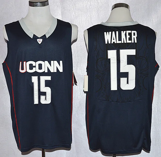 Бежевый Новое поступление Uconn Huskies Kemba Walker 15-темно-синий Размер S, M, L, XL, 2XL, 3XL ДЖЕРСИ - Цвет: Бежевый