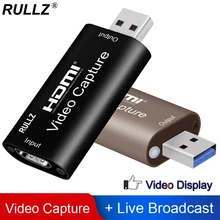 Rullz 4K carte de Capture vidéo USB 3.0 2.0 HDMI vidéo Grabber boîte d'enregistrement pour PS4 jeu DVD caméscope caméra enregistrement en direct Streaming
