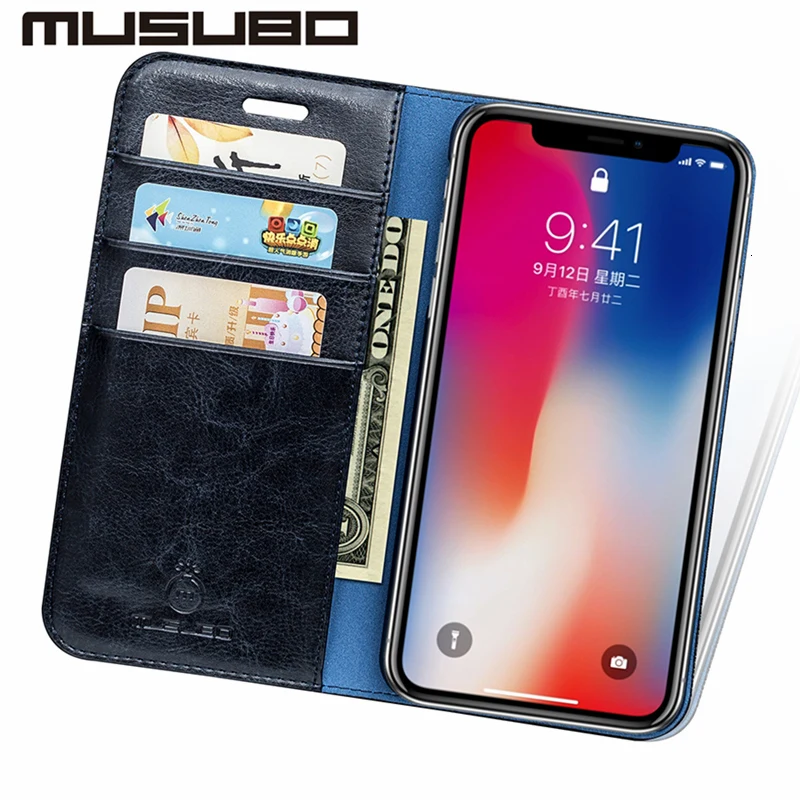 Роскошный Musubo кожаный чехол книжка с застежкой для iphone Xs Max X XR 7 Plus 6plus 6s 5 Флип