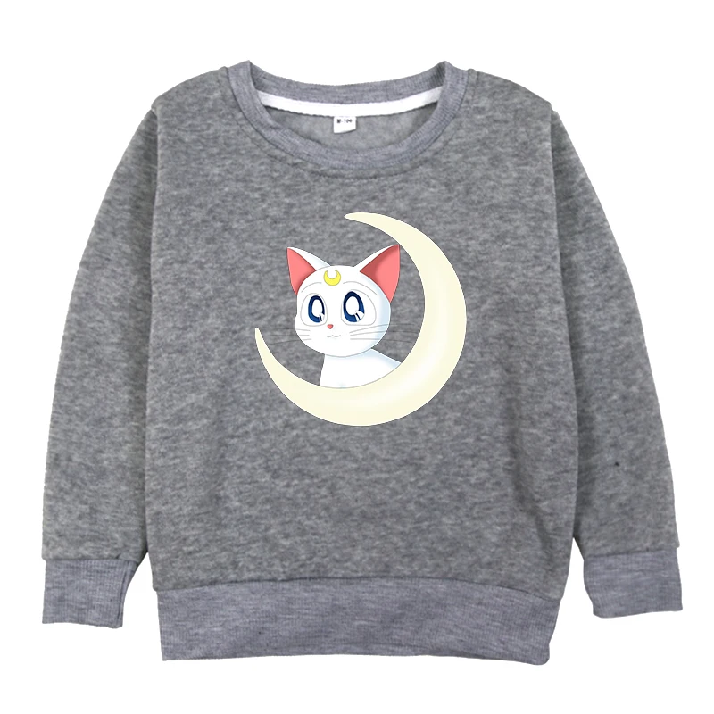 Sailor Moon Sweatshirts Kids Baby Girls Toddler Cotton Spring Autumn Clothes Tops Children Hoodie Boys Long Sleeves Infant Tops