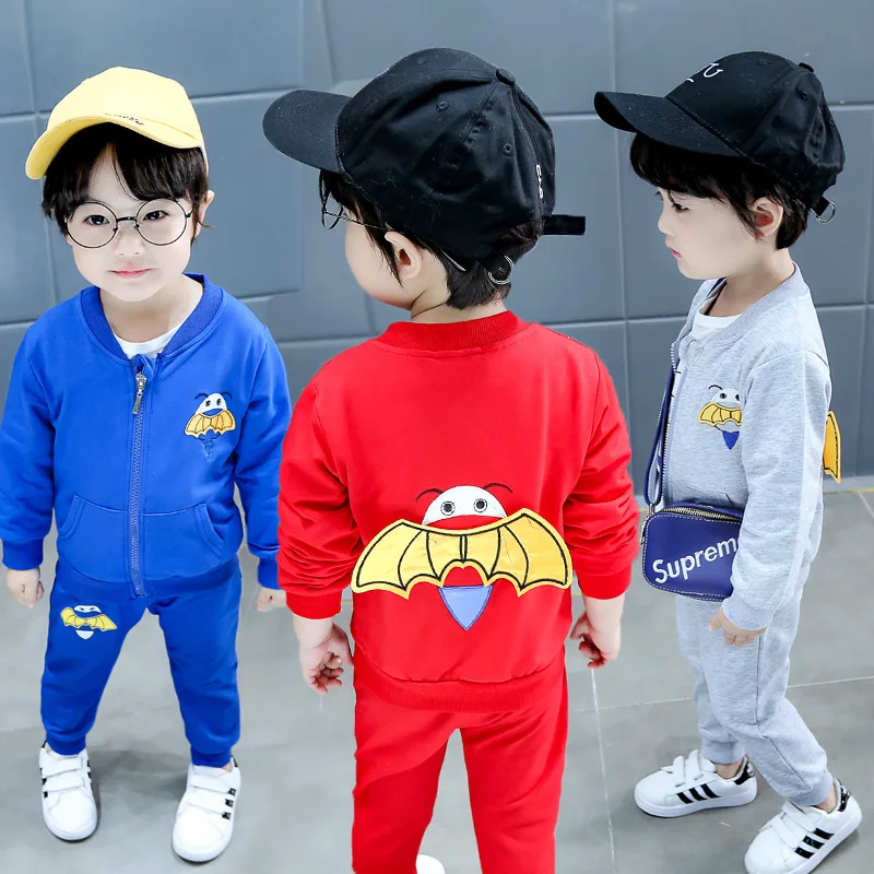

Male Baby Spring And Autumn Bat Three-piece Set 2019 Spring Korean-style New Style BOY'S Long-sleeve Suit