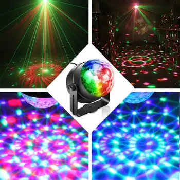 

5W Sound Control Laser Projector Magic Stage Light Crystal Ball Night Lamp DJ Club Pub Bar Disco Wedding Party Show Lighting