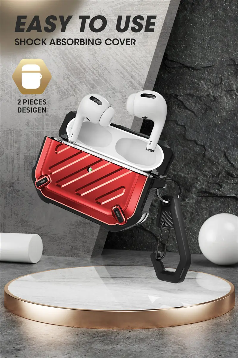 supcase ub pro projetado para airpods pro case capa protetora robusta de corpo inteiro com mosquetão para apple airpods pro
