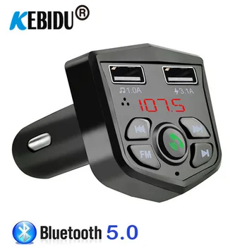 

3.1A FM Transmitter Bluetooth 5.0 Handsfree Car Kit Dual USB Charger Wireless audio Receiver TF Card Music Player for Car Radio