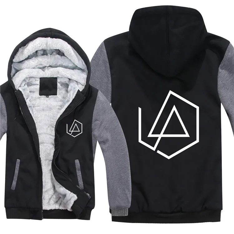 as picture Толстовки в стиле хип-хоп Linkin Park, куртка, утепленный мужской пуловер на молнии, зимняя флисовая шерстяная толстовка с лайнером, музыка, рэп, Linkin Park, толстовка - Цвет: as picture