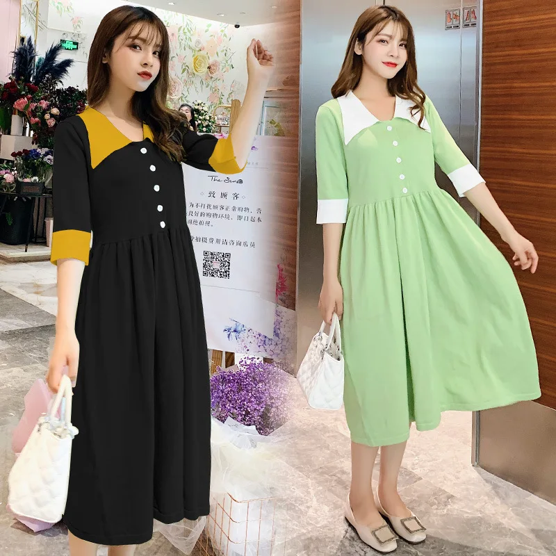 

Fashion Large Size Loose-Fit Pregnancy Maternity Top Pregnant Women Nursing-Knitted Sweater Loose-Fit Dress