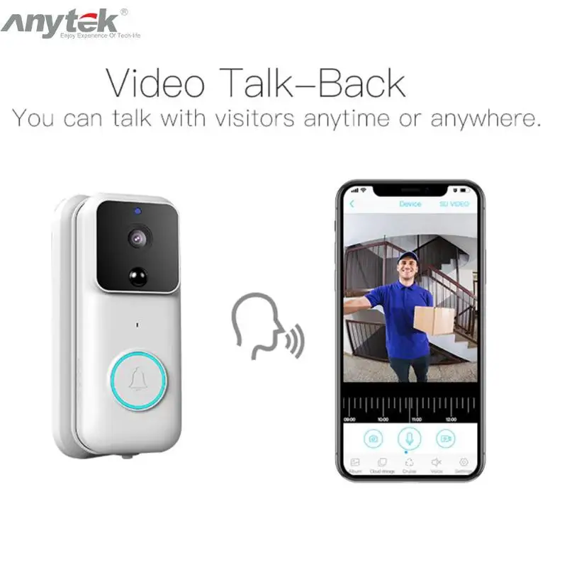 Anytek B60 WiFi видео дверной звонок Домофон PIR датчик движения дверной Звонок камера
