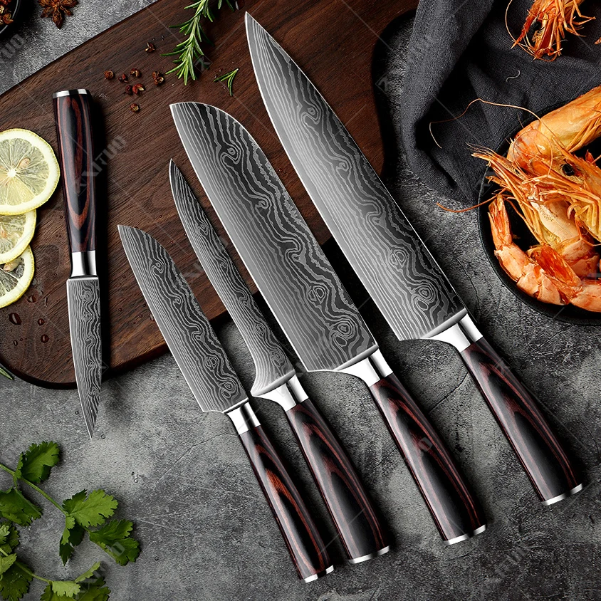 XITUO Kitchen Knives set Chef knife High Carbon Stainless Steel Santoku knife Sharp Cleaver Slicing Knife Best Choice for Kitche