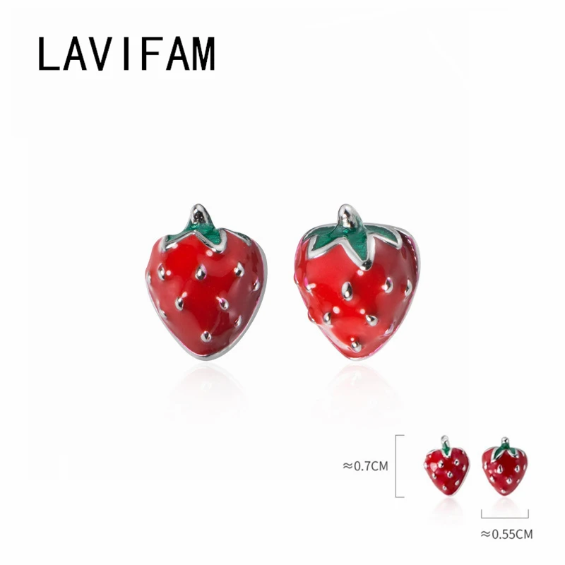 New Design Sweet Little Strawberry Stud Earrings 925 Sterling Silver Fashion Cute Gift For Girls Kids Lady | Украшения и