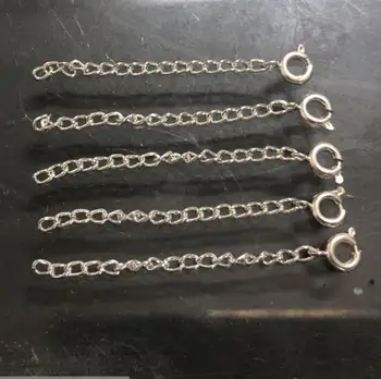

200pcs Silver Tail Chain Extension Chain With Spring Clasp Extended Tail Chain Clasp Connector For DIY Jewelry Making Findings