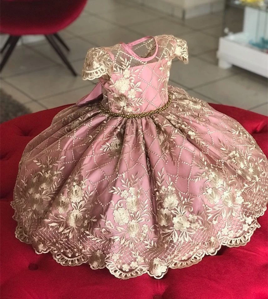 Flower Princess Party Dresses Children's Clothing Kids Dresses for Girls Wedding Elegant Gown for 4 6 8 9 10 Yrs Chritmas Dress - Цвет: Pink5