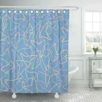 

Pattern of Retro 1950S Shapes Boomerang Diner Formica Counter Shower Curtain Waterproof Polyester Fabric 60 x 72 Inches Set