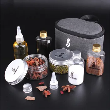 

7pcs/set Portable BBQ Organizer Condiment Bottles Spice Cruets Seasoning Jar Pouch Camping Set Camping Barbecue Picnic