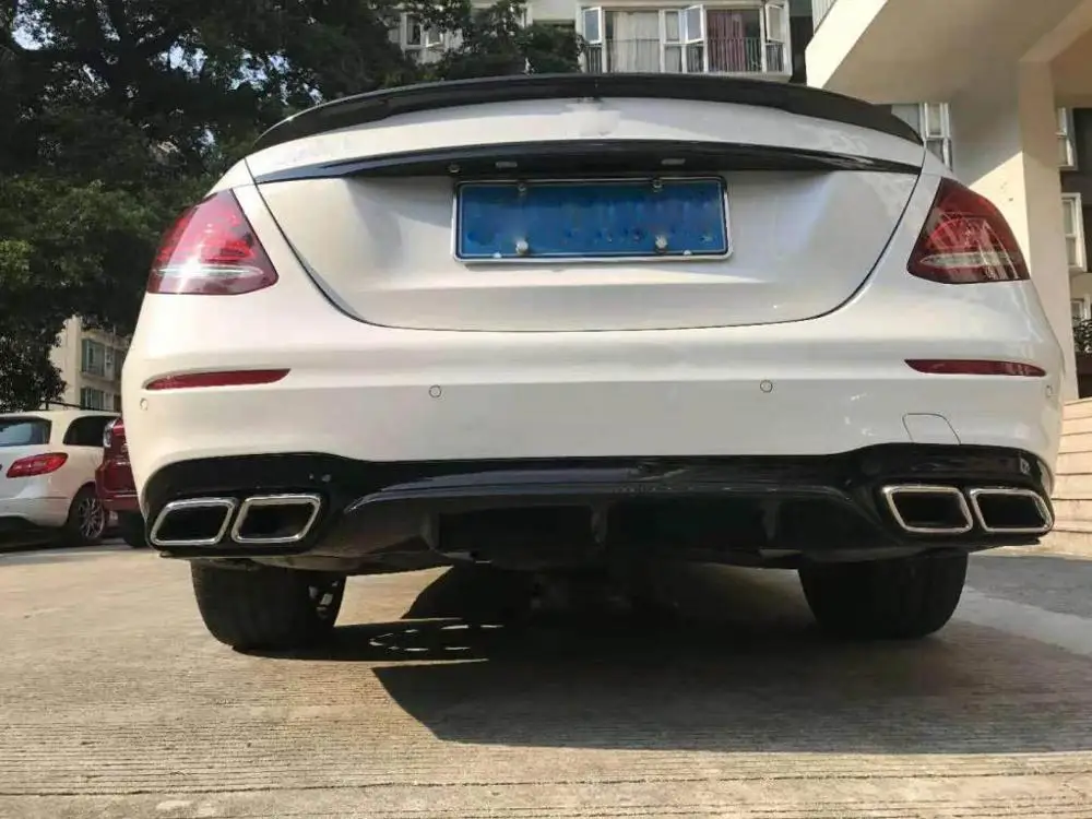 W213 спортивный задний диффузор для Mercedes-benz E Class E63 стильный задний бампер диффузор с наконечниками из нержавеющей стали Exhast